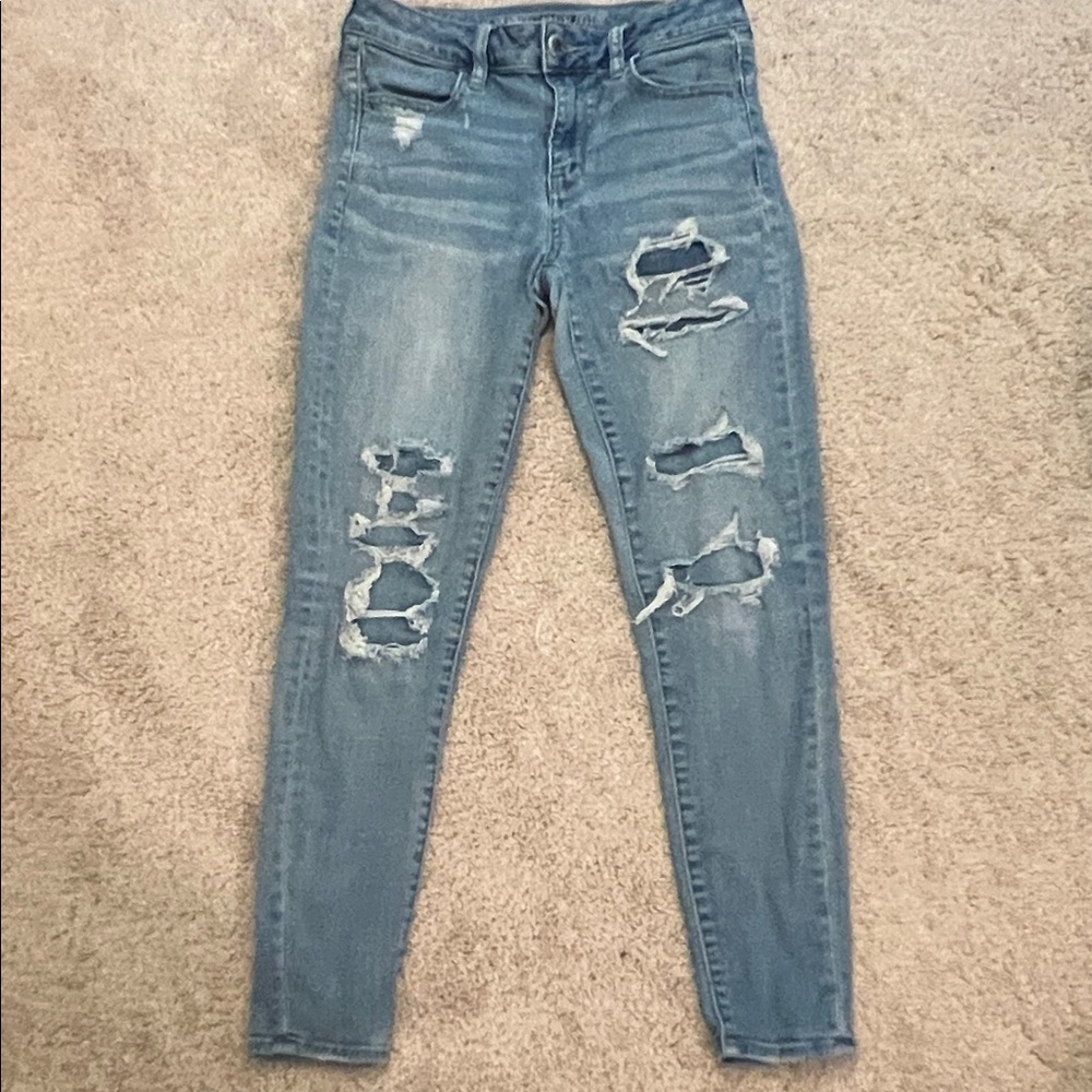 AE Distressed Blue Women's Jeans